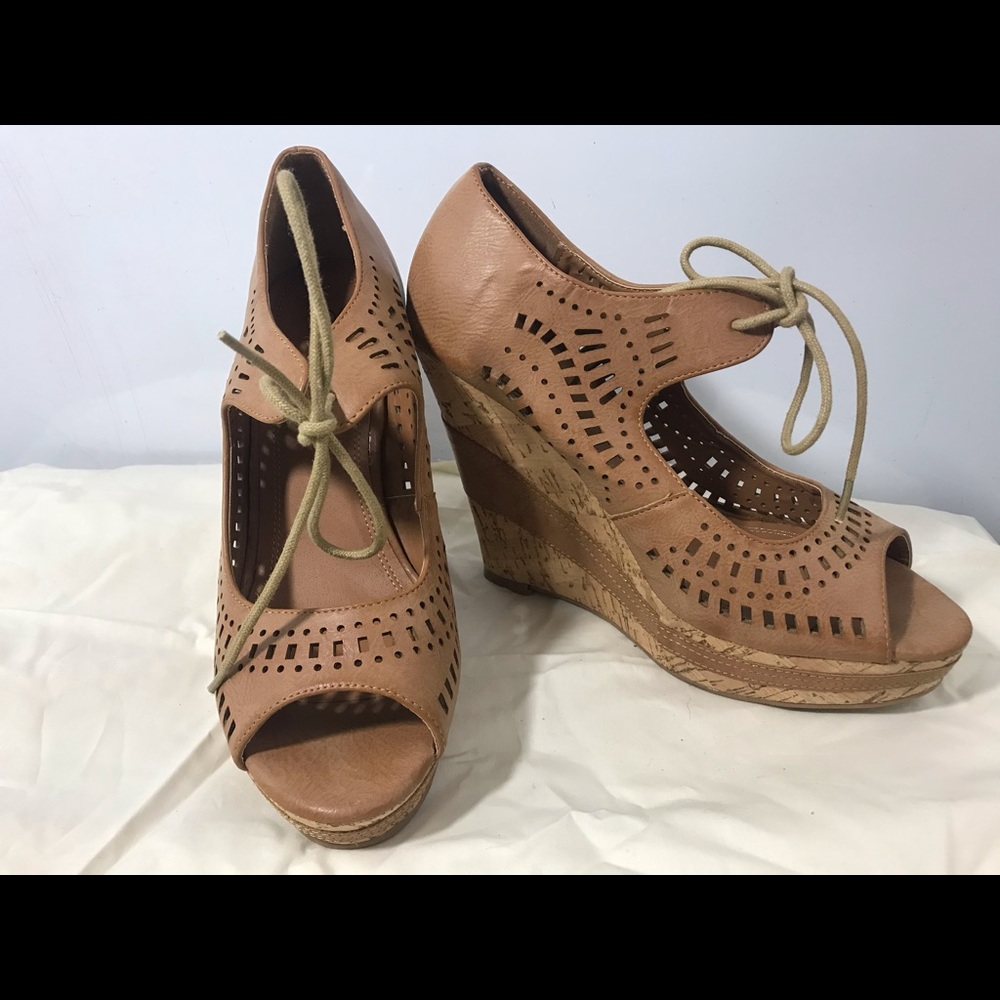 Brown wedge sandal